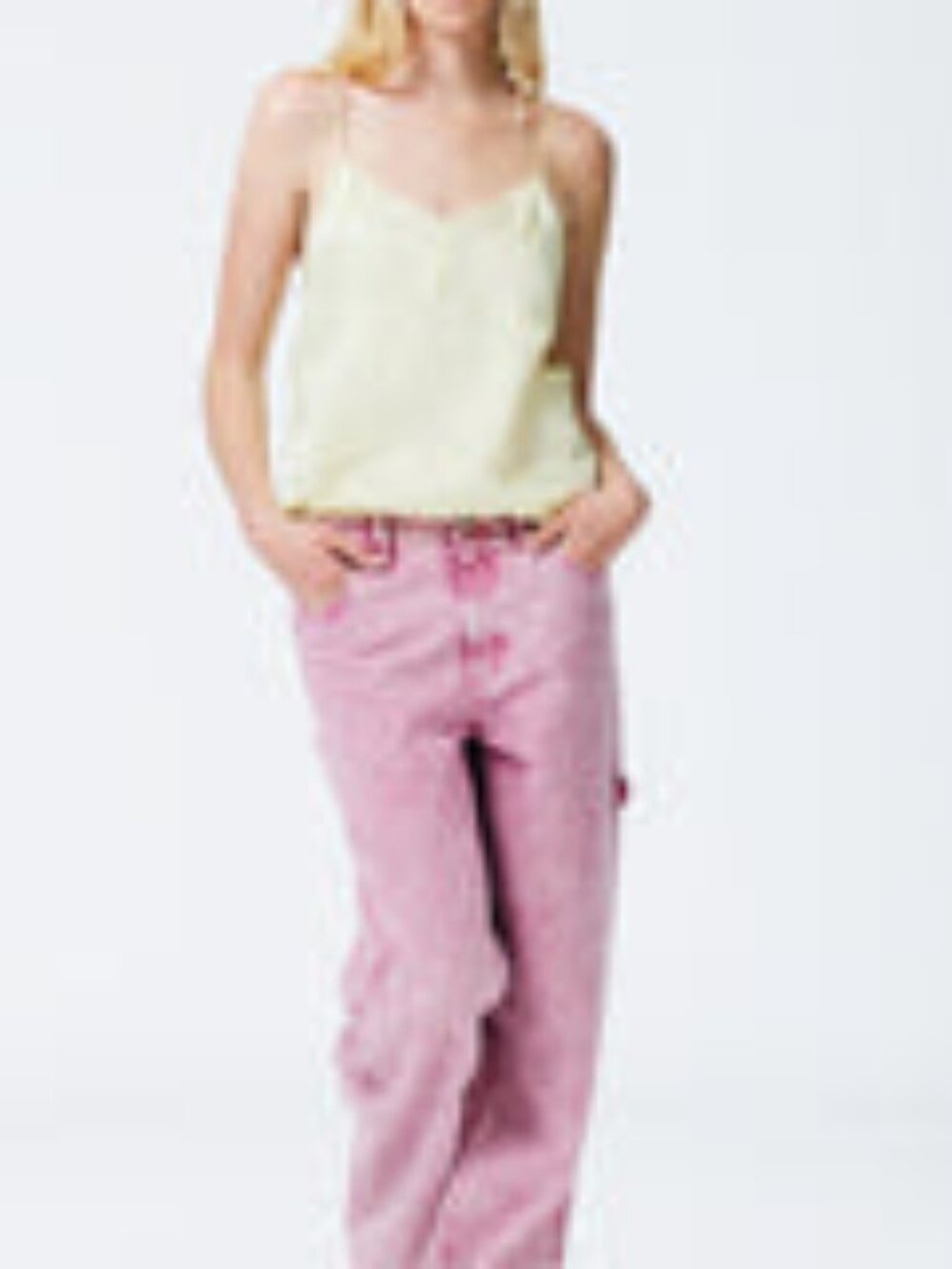 Tibi Spring Acid Wash Sam Jean in Rose, size 25, NWT
